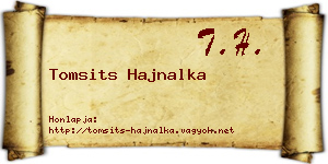 Tomsits Hajnalka névjegykártya